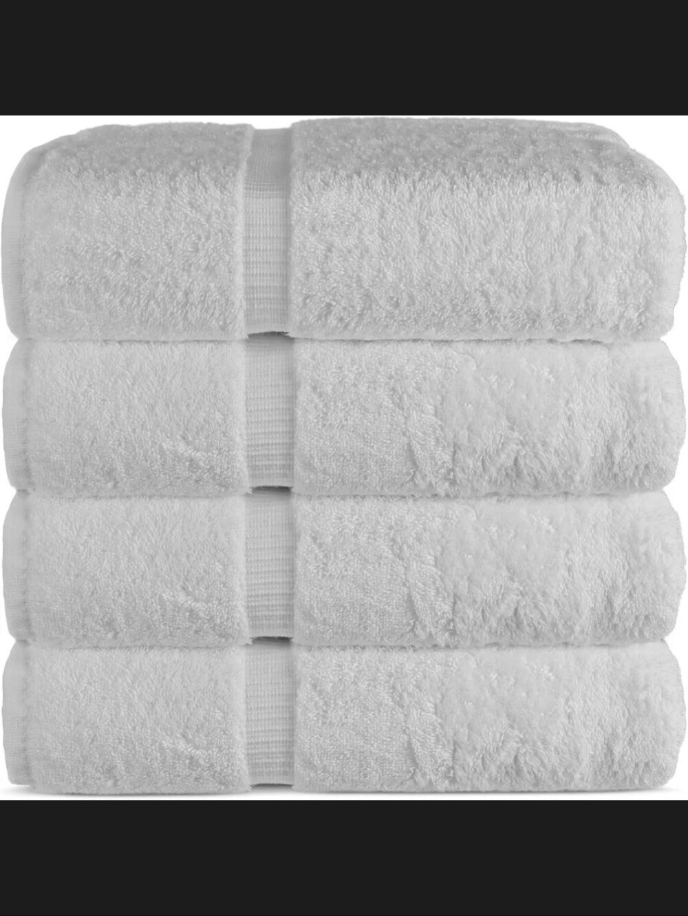 Coming Soon Chakir Turkish White Luxury Cotton Bath Towels - Pack of 4